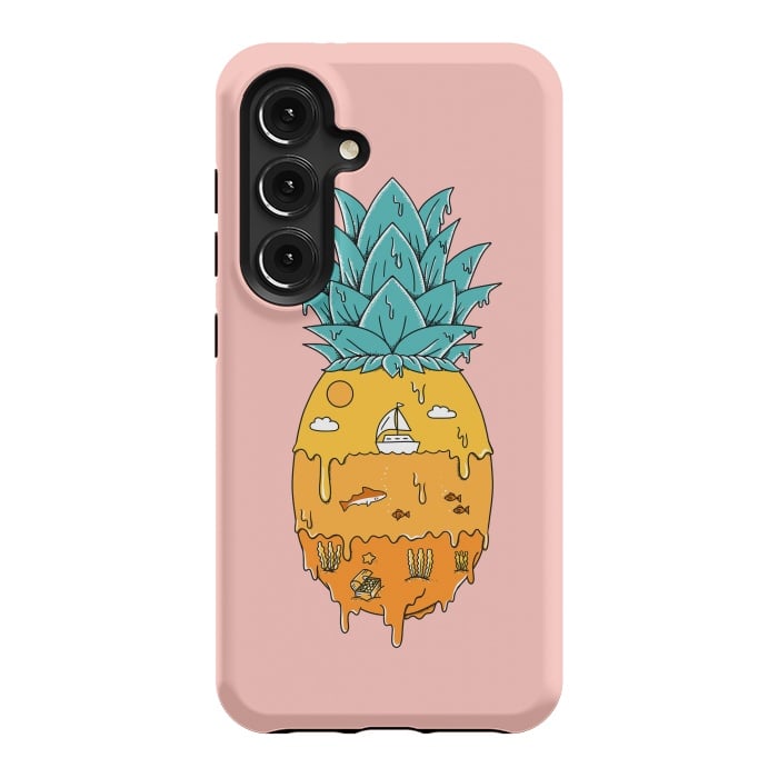 Galaxy S24 StrongFit Pineapple Landscape pink by Coffee Man