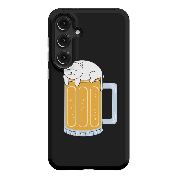 Galaxy S24 Plus StrongFit Cat beer by Coffee Man