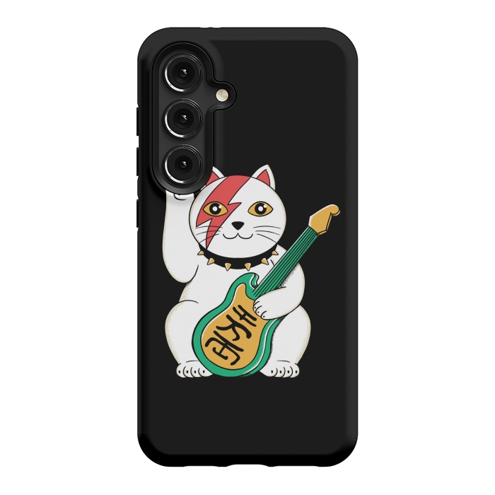 Galaxy S24 StrongFit Lucky Cat Black by Coffee Man