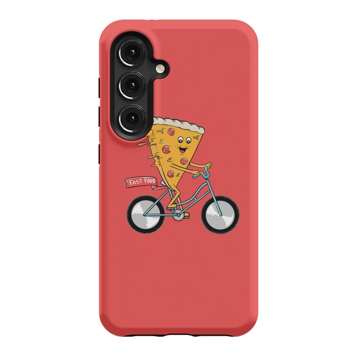 Galaxy S24 StrongFit Pizza Fast Food Red by Coffee Man