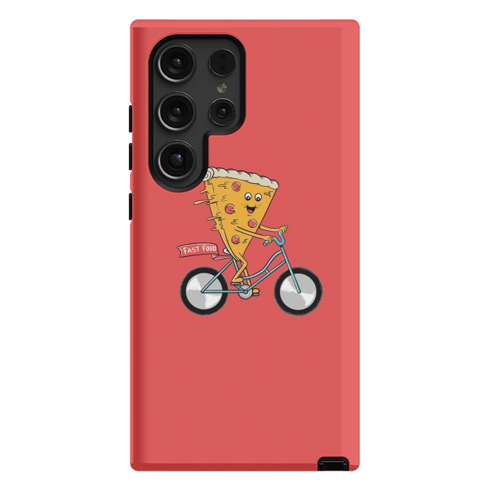 Galaxy S24 Ultra StrongFit Pizza Fast Food Red by Coffee Man