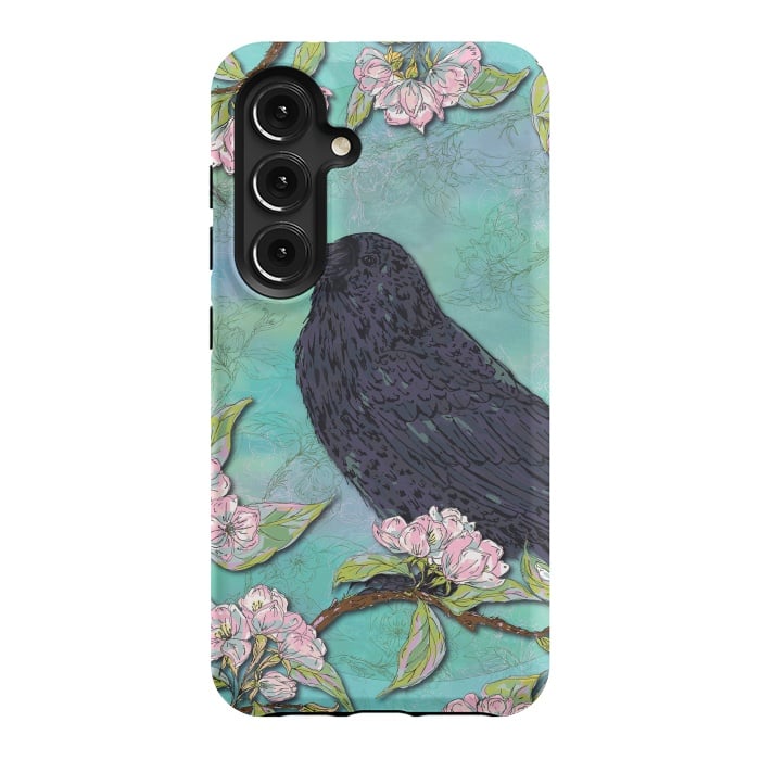 Galaxy S24 StrongFit Raven & Apple Blossom by Lotti Brown