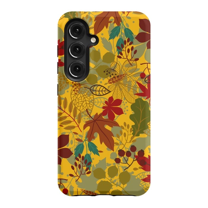 Galaxy S24 StrongFit Leaves In Earth Tones Fall by ArtsCase