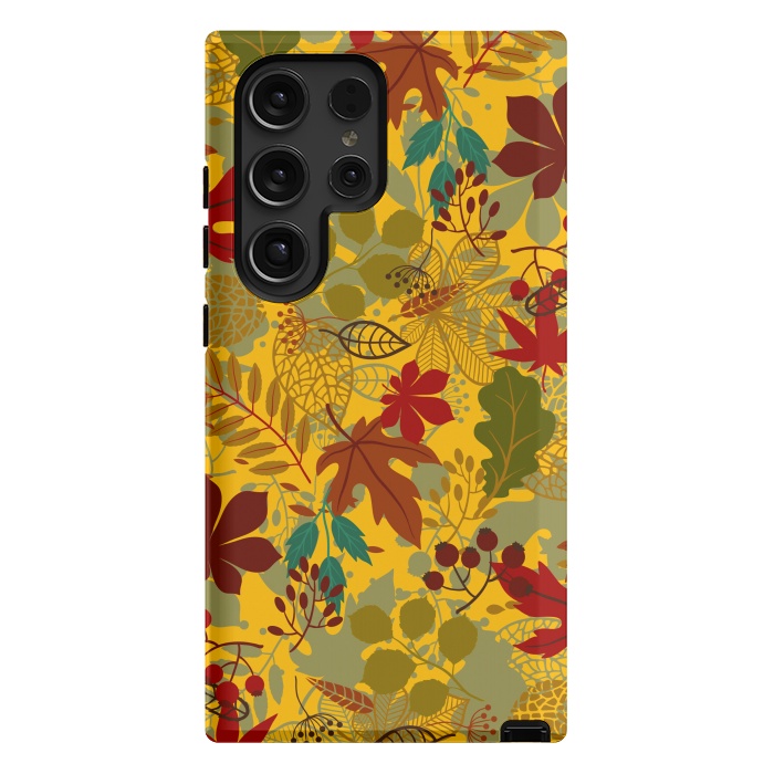 Galaxy S24 Ultra StrongFit Leaves In Earth Tones Fall by ArtsCase
