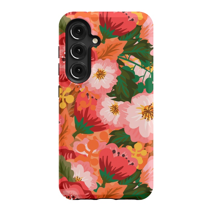 Galaxy S24 StrongFit Bouquet of flowers in pom poms and dahlias by ArtsCase