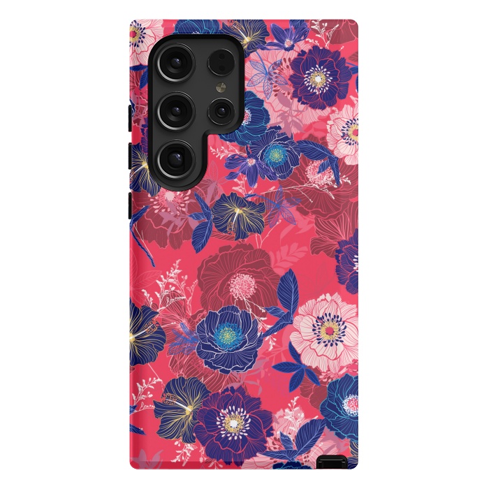 Galaxy S24 Ultra StrongFit Country Flowers in Red Sky by ArtsCase