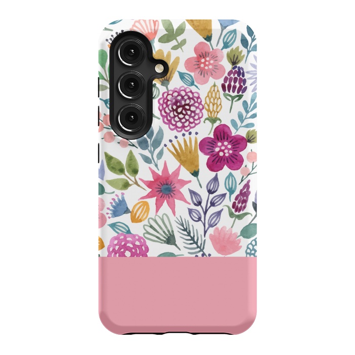 Galaxy S24 StrongFit watercolor flowers for summer by ArtsCase