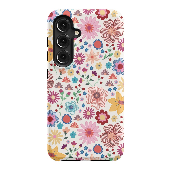 Galaxy S24 StrongFit Springtime Wild Bloom by TracyLucy Designs
