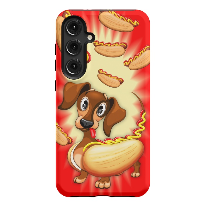 Galaxy S24 Plus StrongFit Dachshund Hot Dog Cute and Funny Character by BluedarkArt