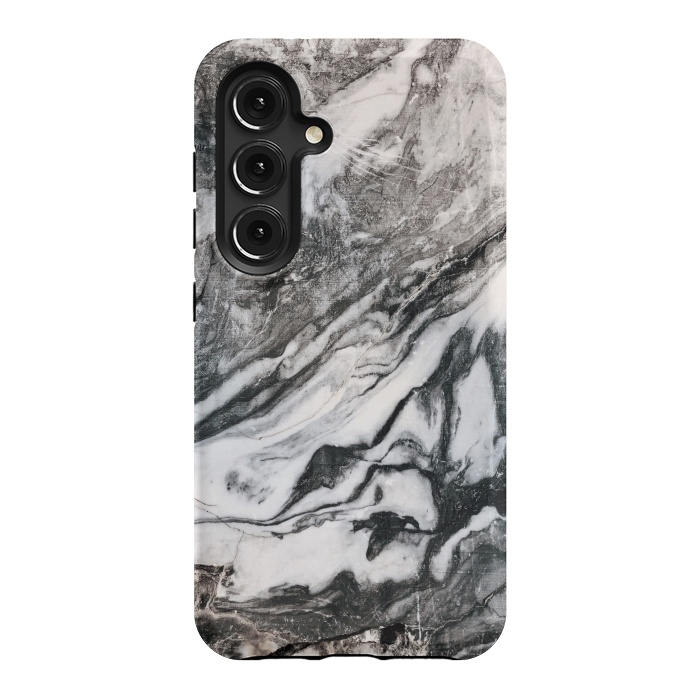Galaxy S24 StrongFit White and black Marble by Winston