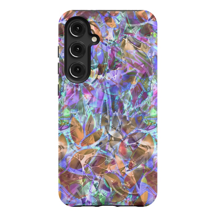 Galaxy S24 Plus StrongFit Floral Abstract Stained Glass G268 by Medusa GraphicArt