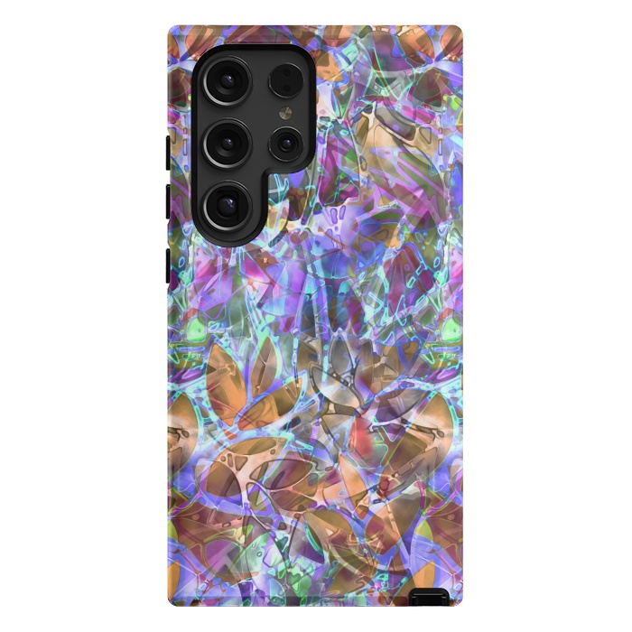 Galaxy S24 Ultra StrongFit Floral Abstract Stained Glass G268 by Medusa GraphicArt