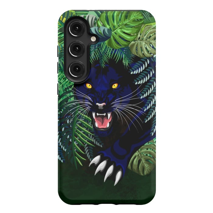 Galaxy S24 Plus StrongFit Black Panther Spirit coming out from the Jungle by BluedarkArt