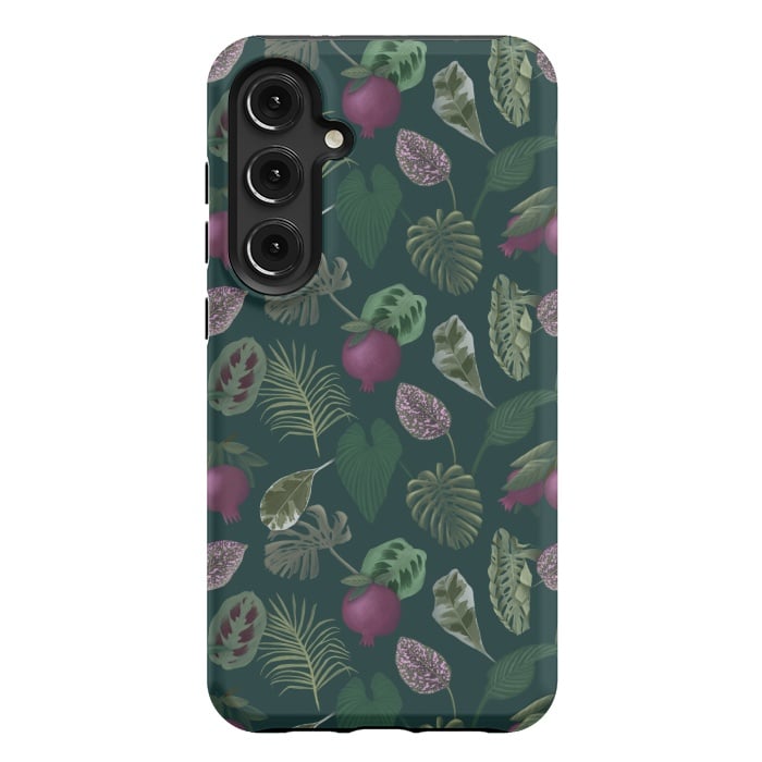 Galaxy S24 Plus StrongFit Pomegranates & Palm Leaves by Tishya Oedit