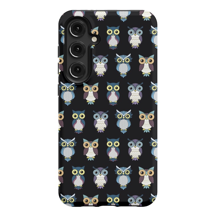 Galaxy S24 Plus StrongFit Owls pattern by Laura Nagel