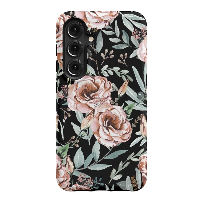 Galaxy S24 StrongFit Floral Explosion Black by Anis Illustration