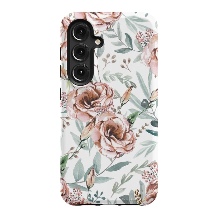Galaxy S24 StrongFit Floral Explosion White by Anis Illustration