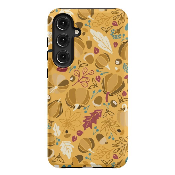 Galaxy S24 Plus StrongFit Fall Fruits in Mustard and Red by Paula Ohreen
