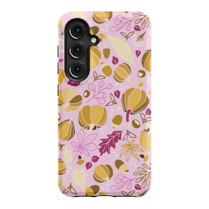 Galaxy S24 StrongFit Fall Fruits in Pink and Orange by Paula Ohreen