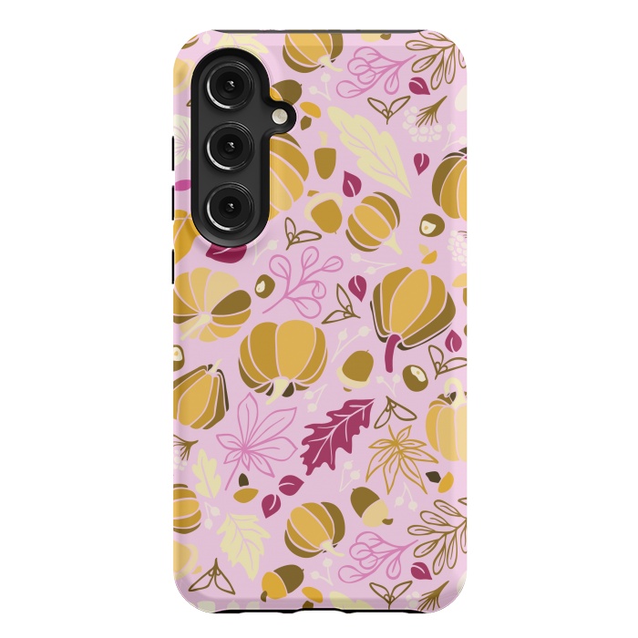 Galaxy S24 Plus StrongFit Fall Fruits in Pink and Orange by Paula Ohreen