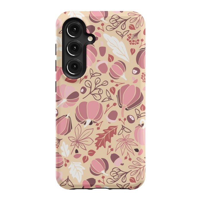 Galaxy S24 StrongFit Fall Fruits in Cream and Pink by Paula Ohreen