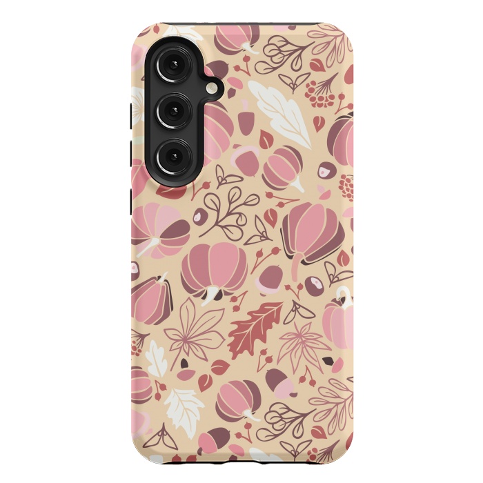 Galaxy S24 Plus StrongFit Fall Fruits in Cream and Pink by Paula Ohreen