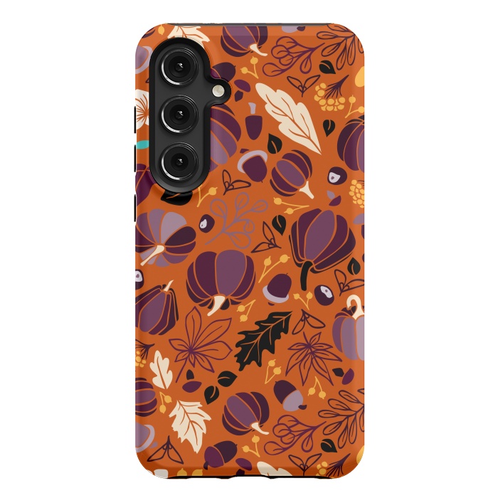 Galaxy S24 Plus StrongFit Fall Fruits in Orange and Purple by Paula Ohreen