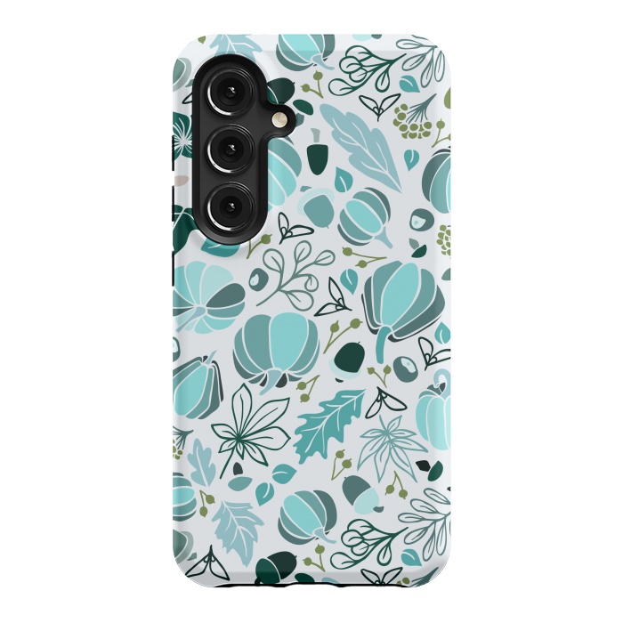 Galaxy S24 StrongFit Fall Fruits in Blue and Green by Paula Ohreen