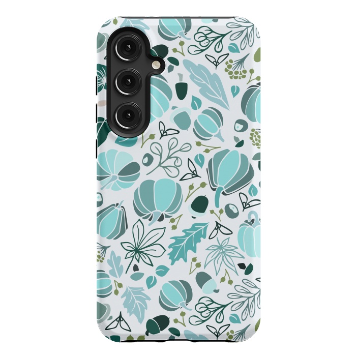 Galaxy S24 Plus StrongFit Fall Fruits in Blue and Green by Paula Ohreen
