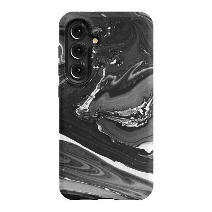 Galaxy S24 StrongFit black white minimal marble by haroulita