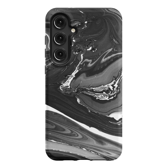 Galaxy S24 Plus StrongFit black white minimal marble by haroulita