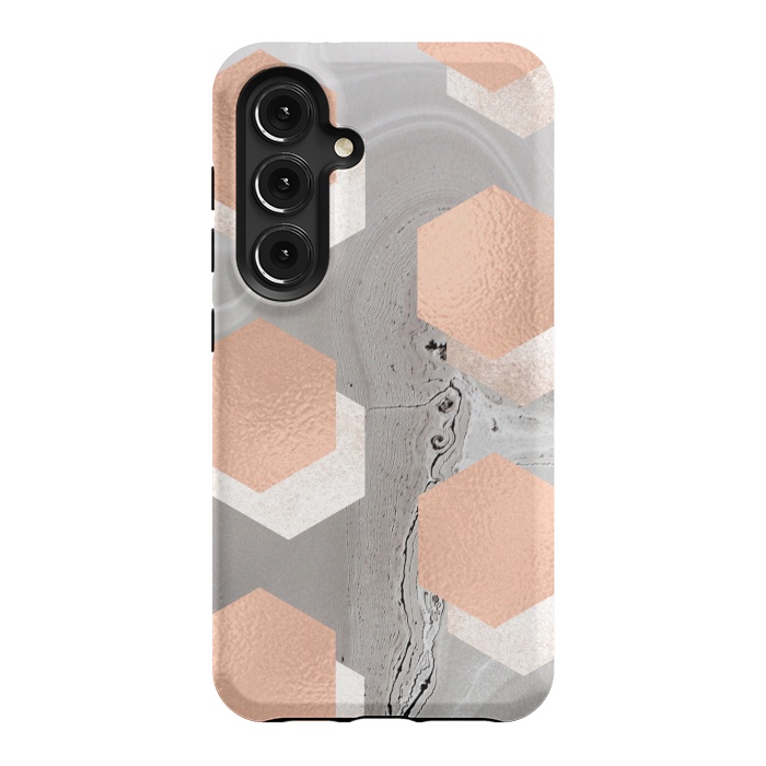 Galaxy S24 StrongFit rose gold marble by haroulita