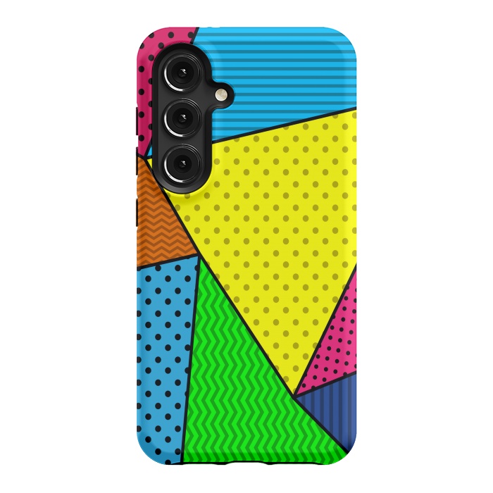 Galaxy S24 StrongFit colourful abstract dotted pattern by MALLIKA