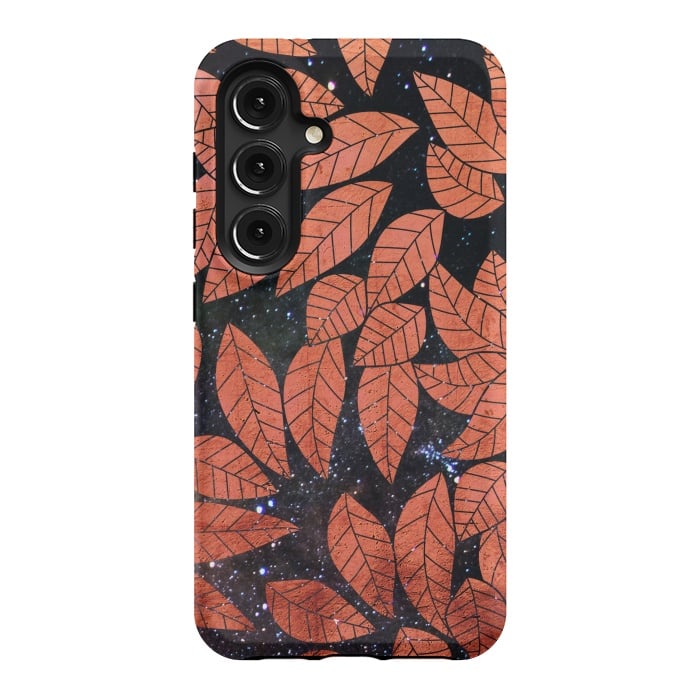Galaxy S24 StrongFit Rust autumn leaves pattern by Oana 
