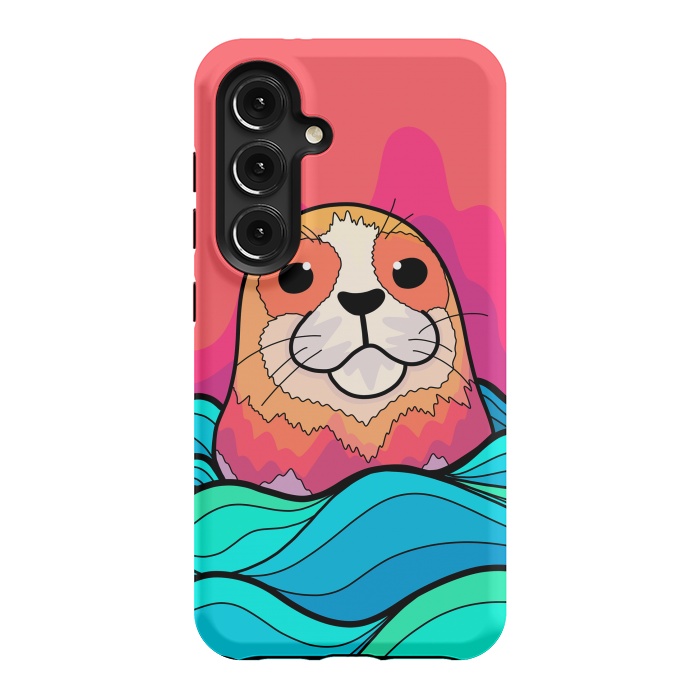 Galaxy S24 StrongFit The happy seal by Steve Wade (Swade)