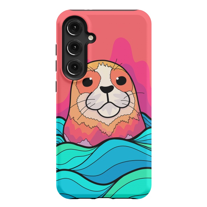 Galaxy S24 Plus StrongFit The happy seal by Steve Wade (Swade)