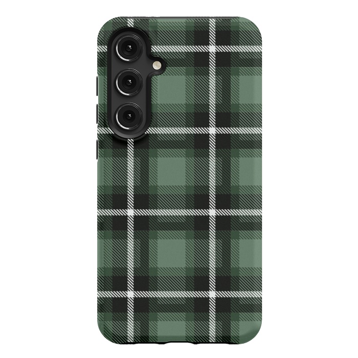 Galaxy S24 Plus StrongFit Olive Scottish Plaid by TMSarts