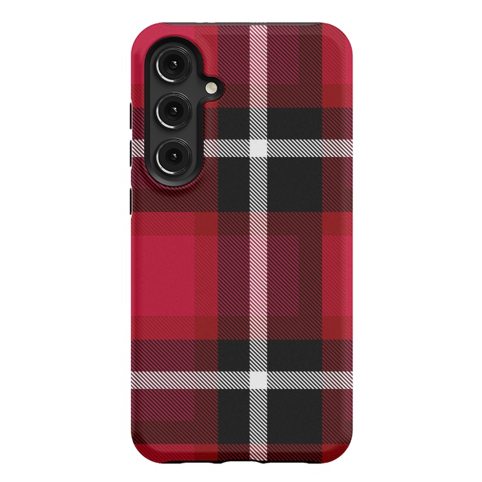 Galaxy S24 Plus StrongFit Red Scottish Plaid by TMSarts