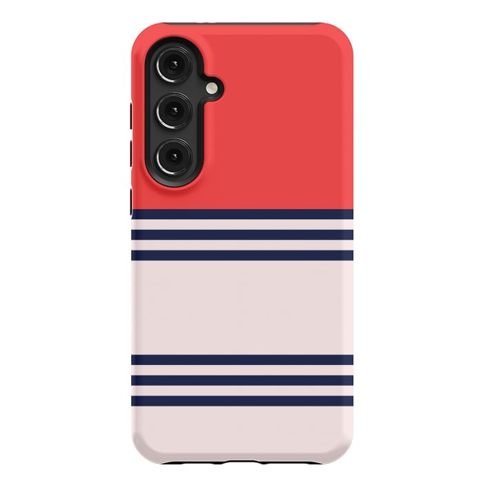 Galaxy S24 Plus StrongFit Red Retro Stripes by TMSarts