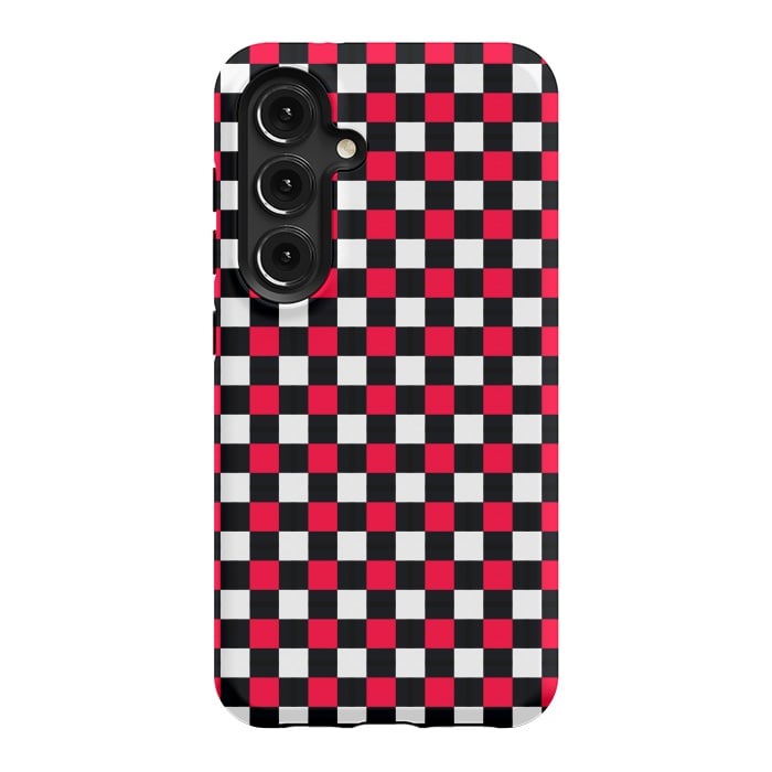 Galaxy S24 StrongFit Red and Black Checkered by TMSarts