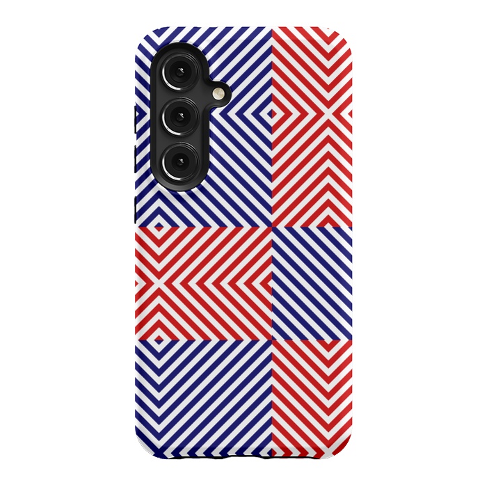 Galaxy S24 StrongFit Red Blue Crossing Diagonal Striped by TMSarts