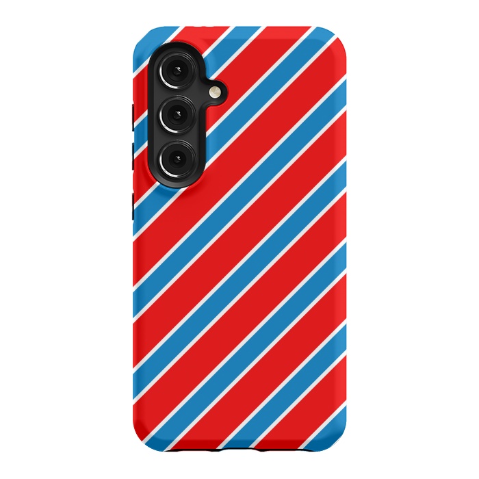 Galaxy S24 StrongFit Red Blue Diagonal Stripes by TMSarts