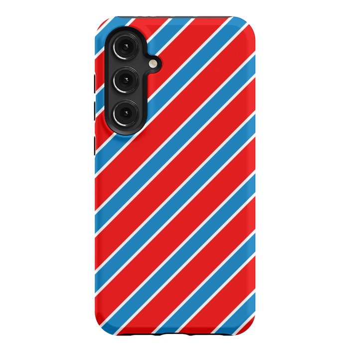 Galaxy S24 Plus StrongFit Red Blue Diagonal Stripes by TMSarts