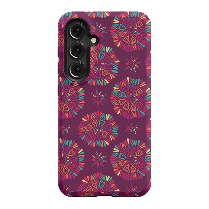 Galaxy S24 StrongFit MAROON MANDALA PATTERN 2  by MALLIKA