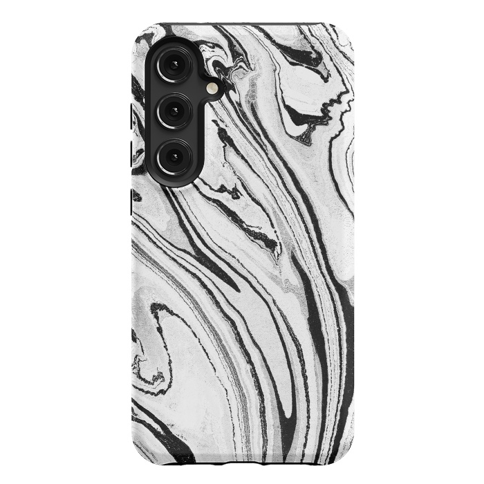Galaxy S24 Plus StrongFit Minimal painted marble stripes by Oana 