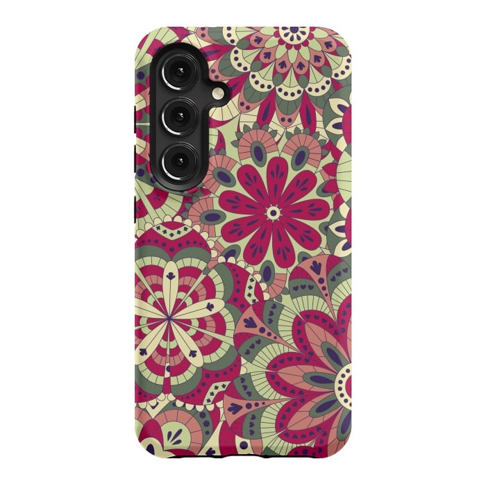 Galaxy S24 StrongFit Floral Made with Many Mandalas by ArtsCase