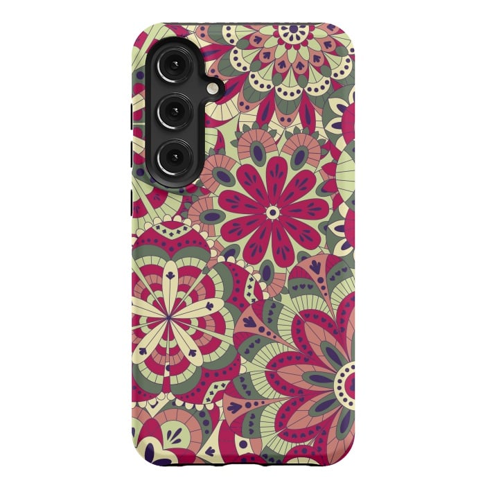Galaxy S24 Plus StrongFit Floral Made with Many Mandalas by ArtsCase