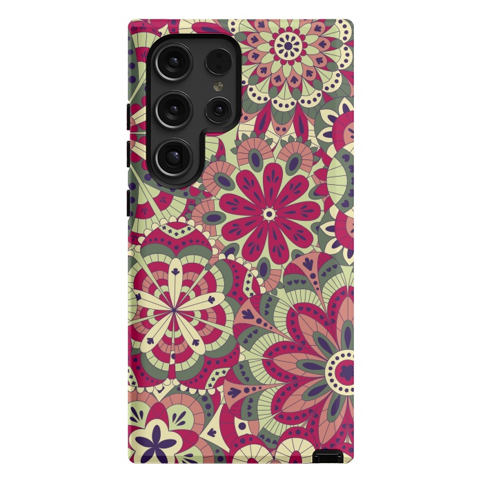 Galaxy S24 Ultra StrongFit Floral Made with Many Mandalas by ArtsCase
