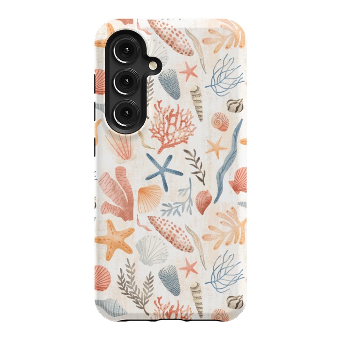 Galaxy S24 StrongFit Vintage Seashells by Noonday Design