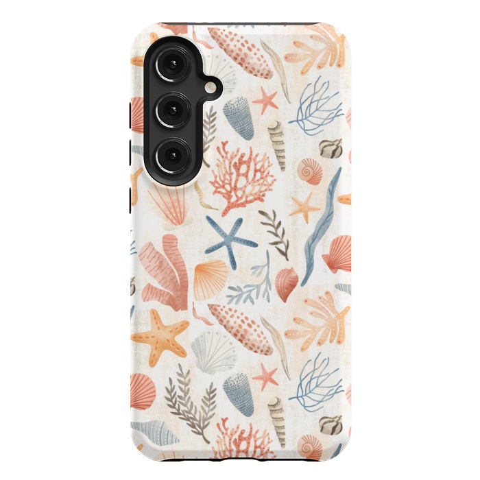 Galaxy S24 Plus StrongFit Vintage Seashells by Noonday Design